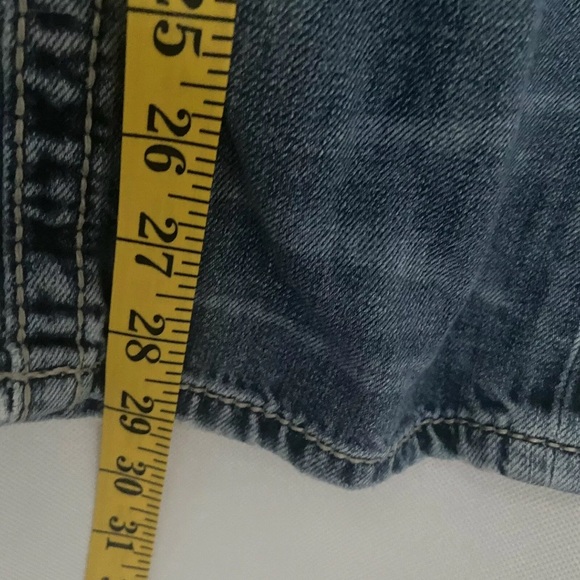 Buckle Black 3 FIT Jeans Mens 28 Denim Low Rise Thick Stitch Bootcut Medium Wash - Picture 11 of 11